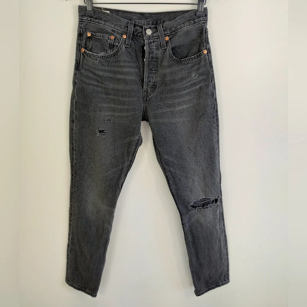 Levi's 501 Skinny Filiforme Jeans Gray Size 26 - Picture 2 of 13